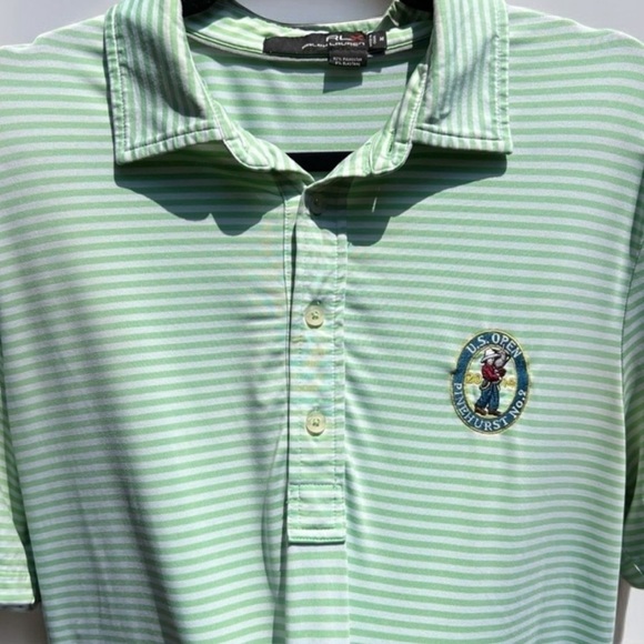 🌻Ralph Lauren "2014 US Open Pinehurst #2" Golf Polo {Green w/White Stripes} M - Picture 4 of 10